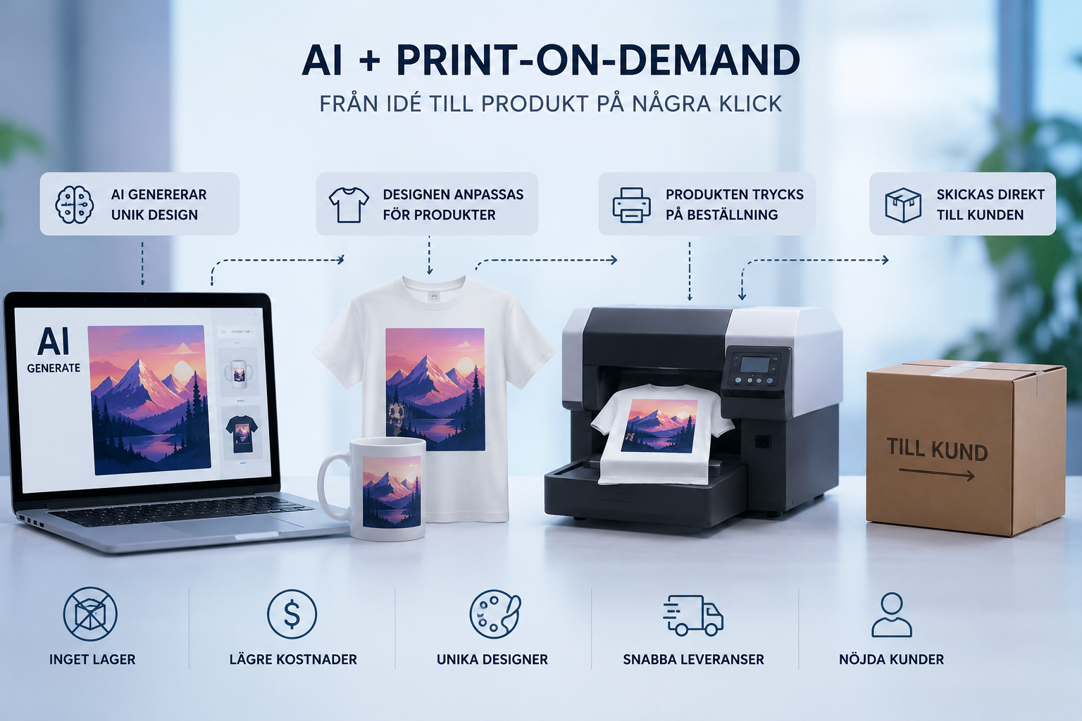 AI och print-on-demand – från AI-genererad design till färdig produkt